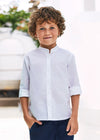 Mayoral L/s mao collar linen shirt White