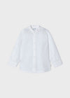 Mayoral L/s mao collar linen shirt White