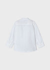 Mayoral L/s mao collar linen shirt White