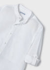 Mayoral L/s mao collar linen shirt White