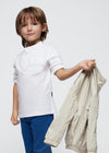 Mayoral L/s mao-collar polo shirt White