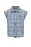 Meisjes Check Denim Gilet van LOOXS 10sixteen in de kleur Check denim in maat 176.