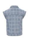 Meisjes Check Denim Gilet van LOOXS 10sixteen in de kleur Check denim in maat 176.