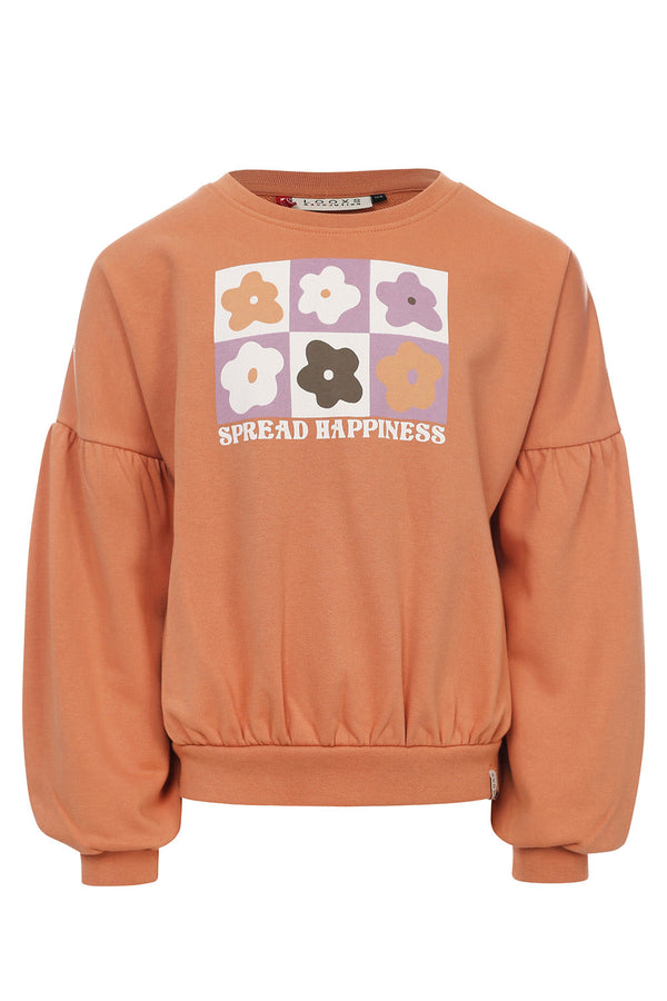 Meisjes Sweater van LOOXS Little in de kleur Soft apricot in maat 128.