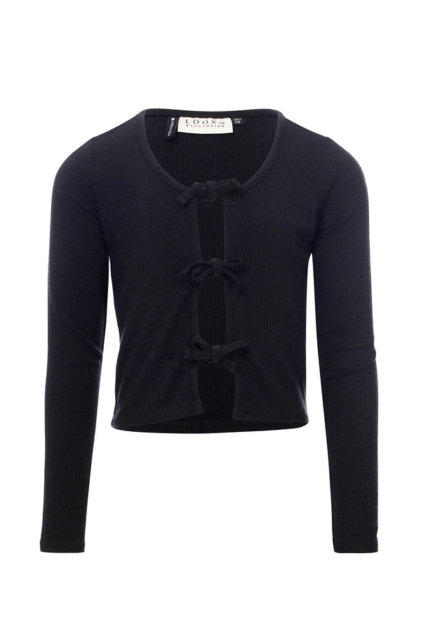Meisjes Cardigan van LOOXS 10sixteen in de kleur Black in maat 176.
