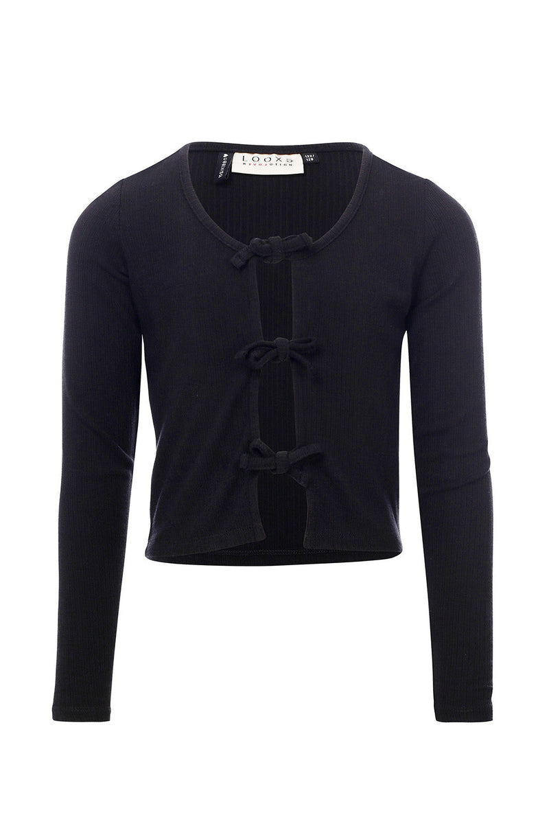 Meisjes Cardigan van LOOXS 10sixteen in de kleur Black in maat 176.
