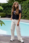Meisjes Pantalon van LOOXS 10sixteen in de kleur Creamy in maat 170-176.