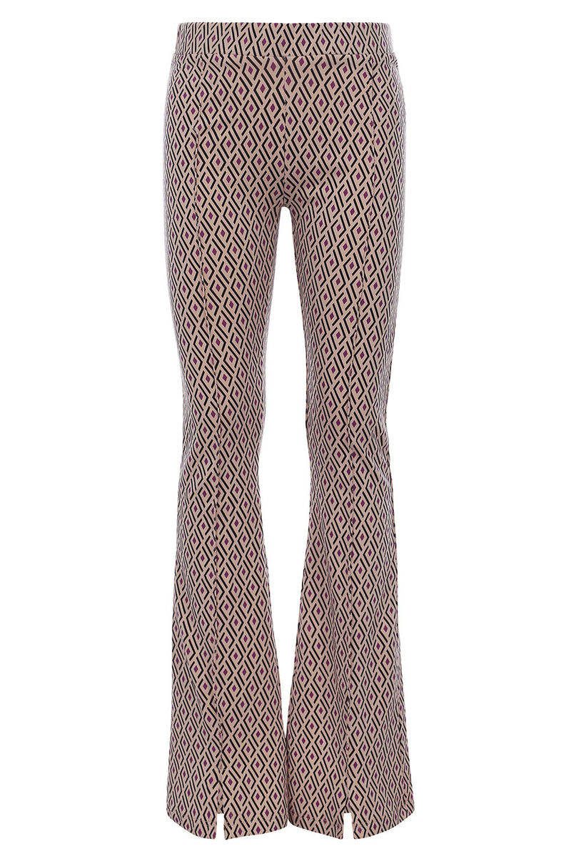 Meisjes Printed  Flare Pants van LOOXS 10sixteen in de kleur Argyle in maat 170-176.