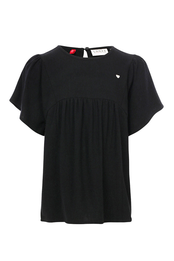 Meisjes Top Short Sleeves van LOOXS Little in de kleur Black in maat 128.