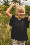 Meisjes Top Short Sleeves van LOOXS Little in de kleur Black in maat 128.