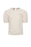 Meisjes Lace Top van LOOXS Little in de kleur Ivory in maat 128.