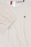 Meisjes Lace Top van LOOXS Little in de kleur Ivory in maat 128.