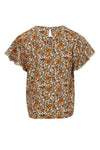 Meisjes Floral Blouse van LOOXS Little in de kleur Orange Floral in maat 128.