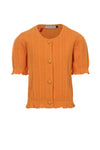 Meisjes Ajour Cardigan van LOOXS Little in de kleur Orange in maat 128.