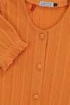 Meisjes Ajour Cardigan van LOOXS Little in de kleur Orange in maat 128.