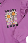 Meisjes Sweater van LOOXS Little in de kleur Purple Fuchsia in maat 128.