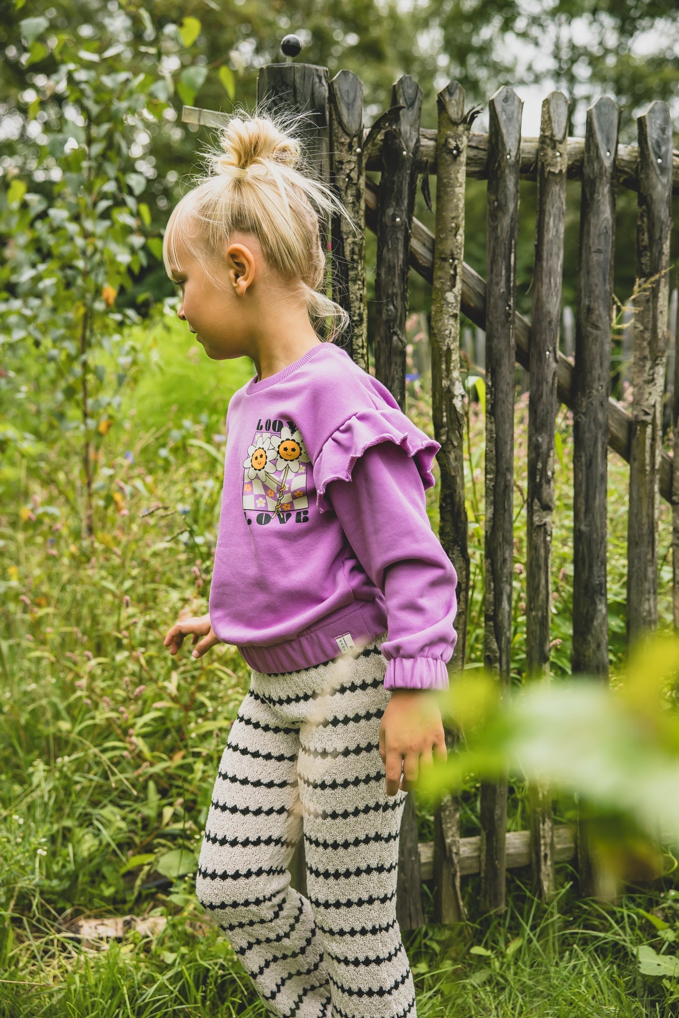 Meisjes Sweater van LOOXS Little in de kleur Purple Fuchsia in maat 128.