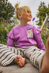 Meisjes Sweater van LOOXS Little in de kleur Purple Fuchsia in maat 128.