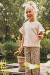 Meisjes Flower Pants van LOOXS Little in de kleur Orange Floral in maat 128.