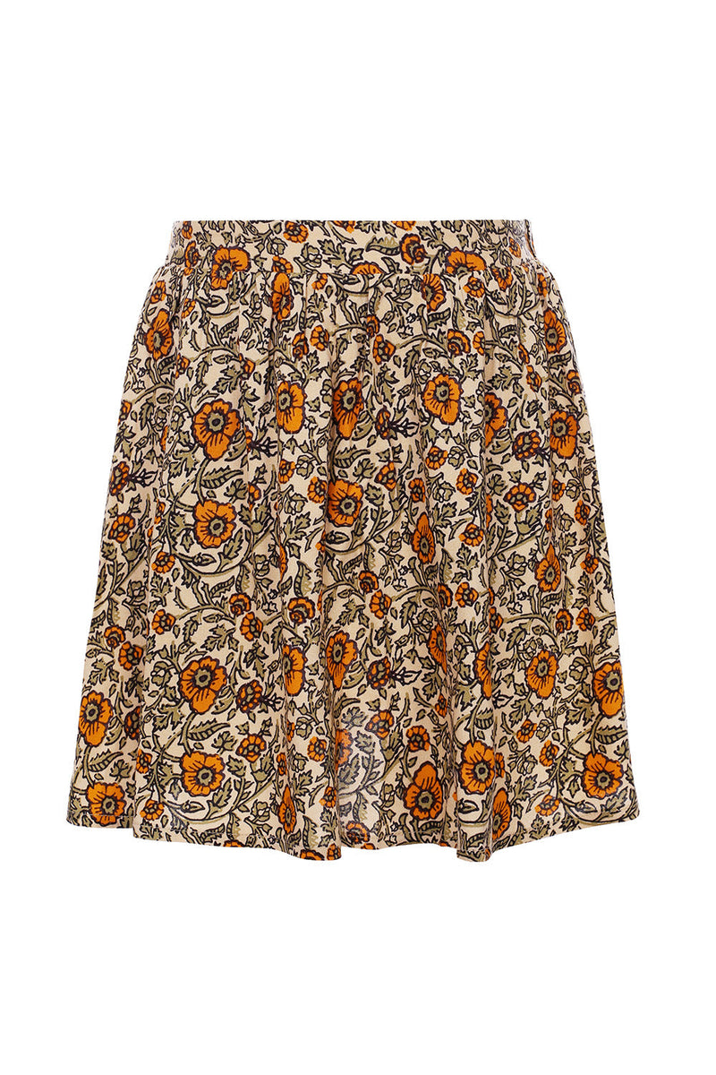 Meisjes Skirt van LOOXS Little in de kleur Orange Floral in maat 128.