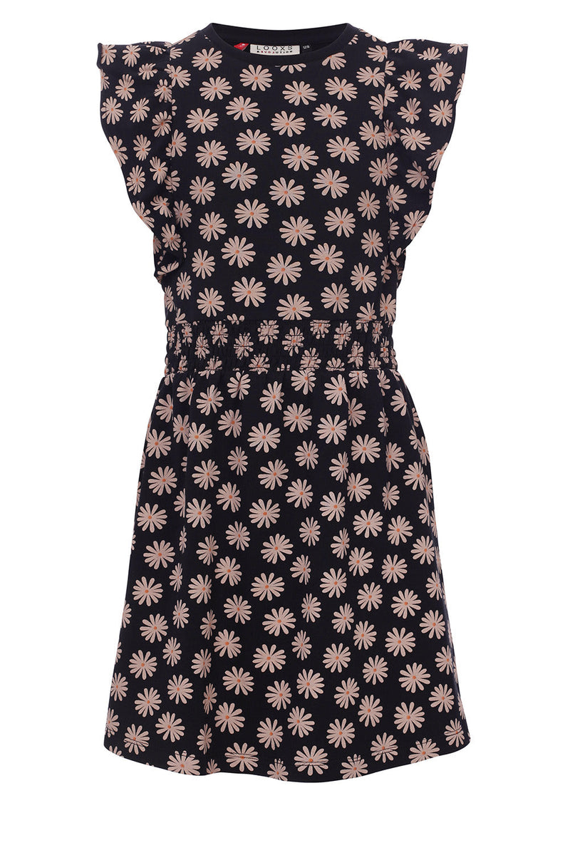 Meisjes Sweater Dress van LOOXS Little in de kleur Big Daisy in maat 128.