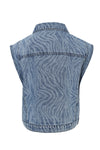 Meisjes Denim Waistcoat van LOOXS 10sixteen in de kleur royal blue denim in maat 176.