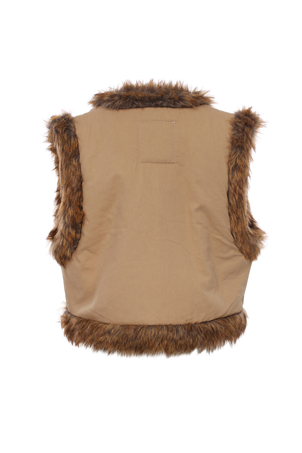 Meisjes Embroidery Fur Gilet van LOOXS Little in de kleur Orange earth in maat 128-134.