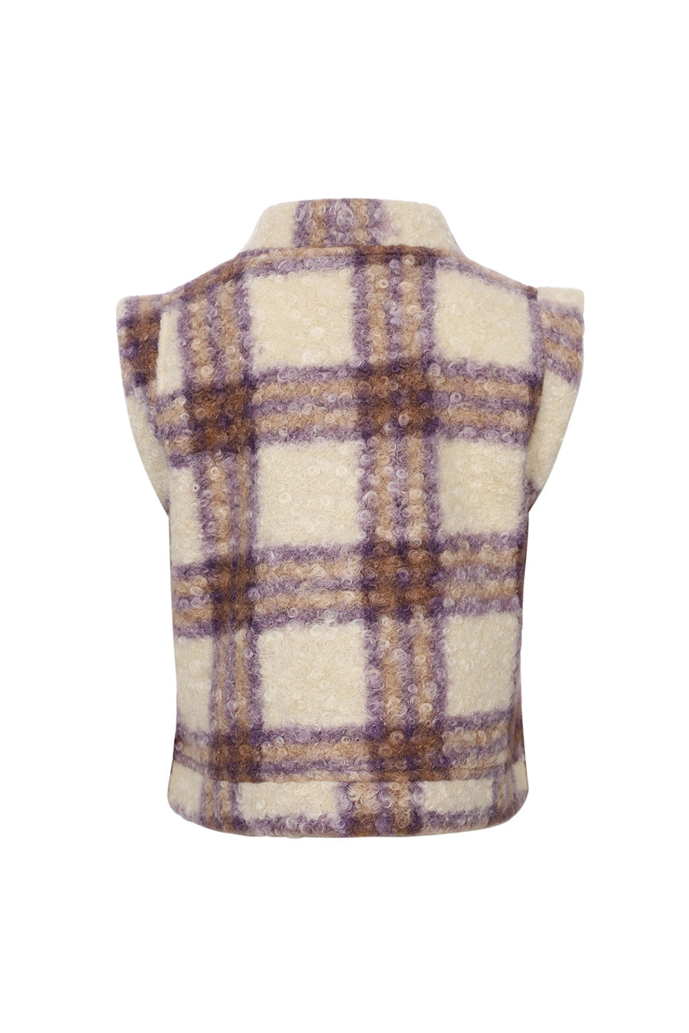 Meisjes Check Gilet van LOOXS Little in de kleur Purple check in maat 128-134.