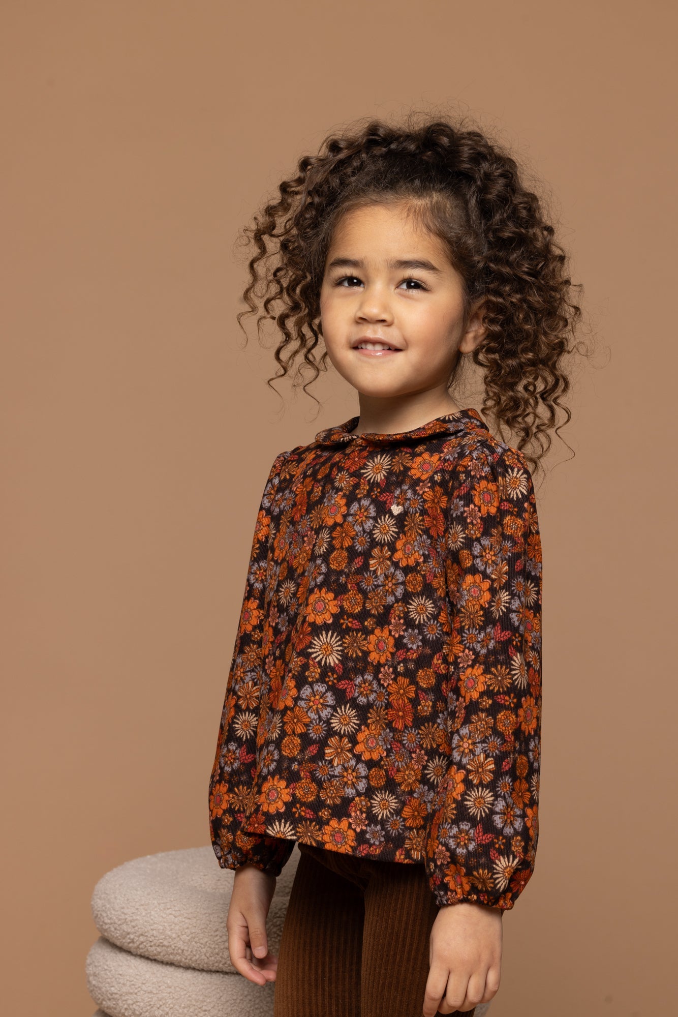 Meisjes Retro Rib Blouse van LOOXS Little in de kleur Retro floral in maat 128.