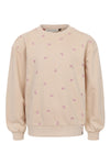 Meisjes Embroidery Sweater van LOOXS Little in de kleur Latte in maat 128.