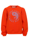 Meisjes Fluo Sweater van LOOXS Little in de kleur fluo orange in maat 128.