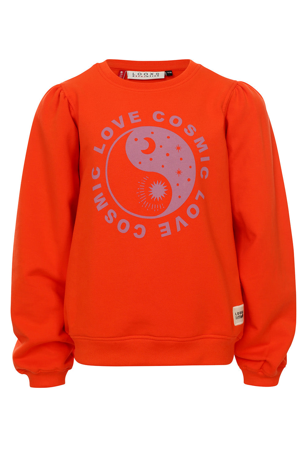 Meisjes Fluo Sweater van LOOXS Little in de kleur fluo orange in maat 128.