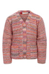 Meisjes Knitted Cardigan van LOOXS Little in de kleur MULTI STRIPE in maat 128.