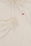 Meisjes Crinkle T-Shirt L/S van LOOXS Little in de kleur cloud in maat 128.