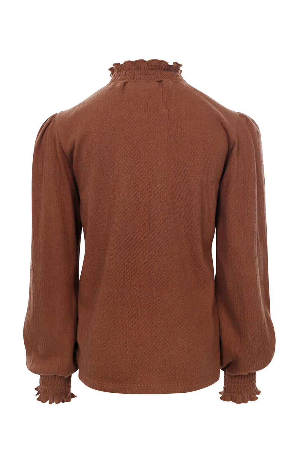 Meisjes Crinkle T-Shirt L/S van LOOXS Little in de kleur Chocolate in maat 128.