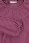 Meisjes Seersucker Top van LOOXS Little in de kleur Purple rain in maat 128.