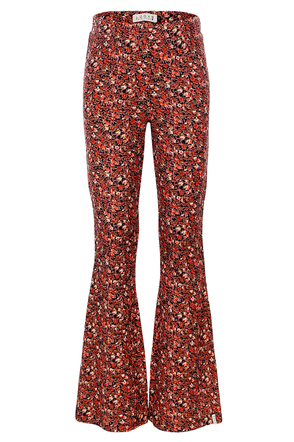 Meisjes Crinkle Flare Pants van LOOXS Little in de kleur Mini wildflower in maat 128.