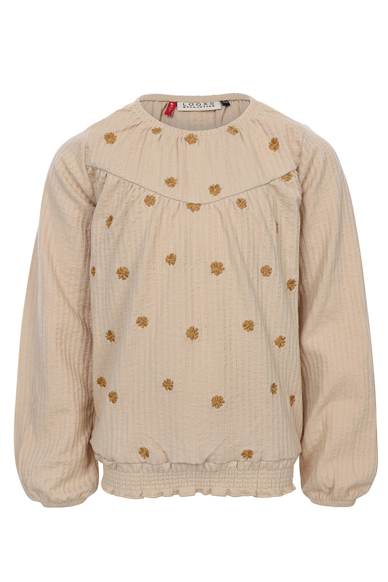 LOOXS Little Seersucker Embroidery Top