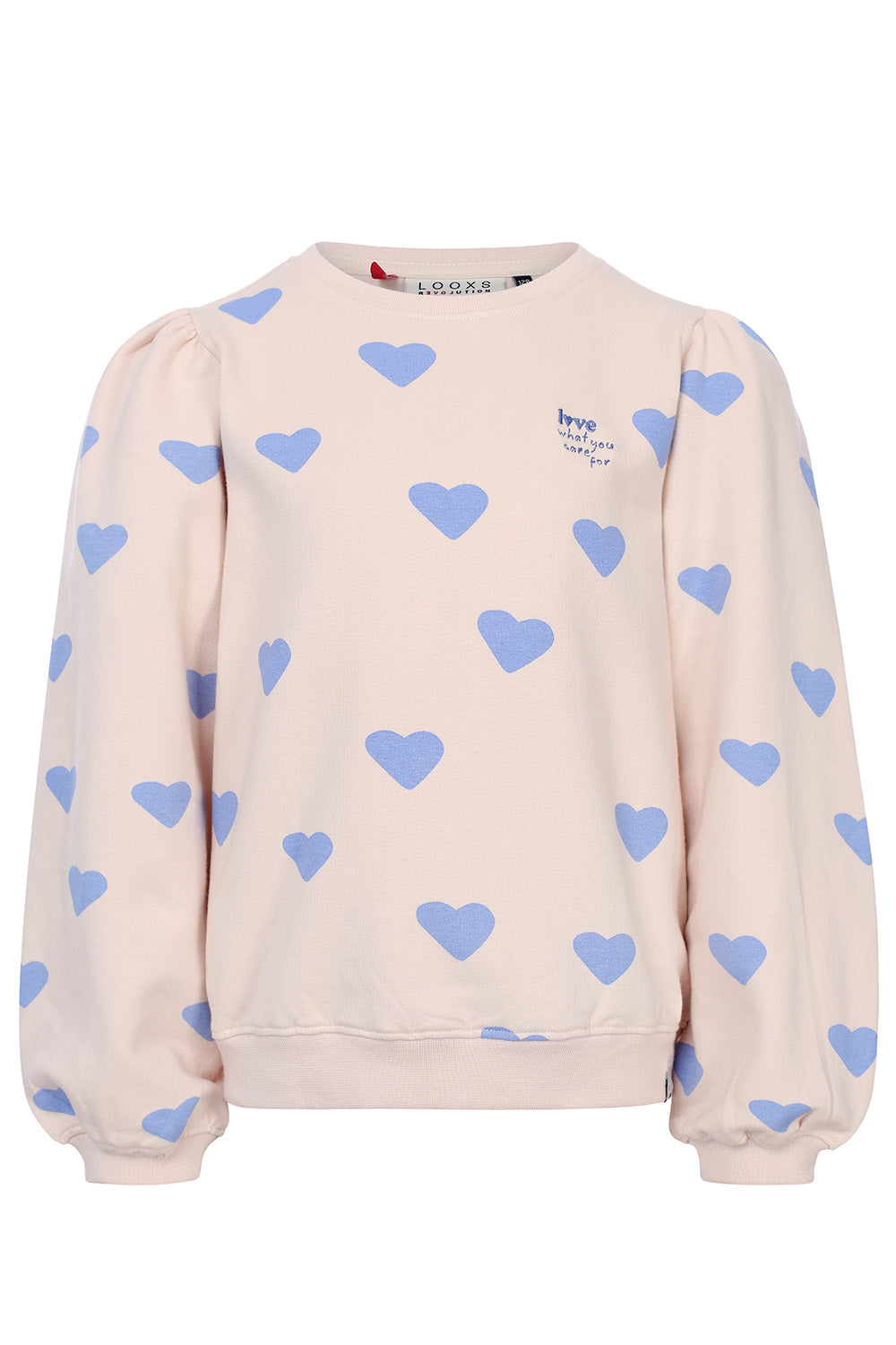 Meisjes Heart Printed Sweat van LOOXS Little in de kleur Milkshake in maat 128.