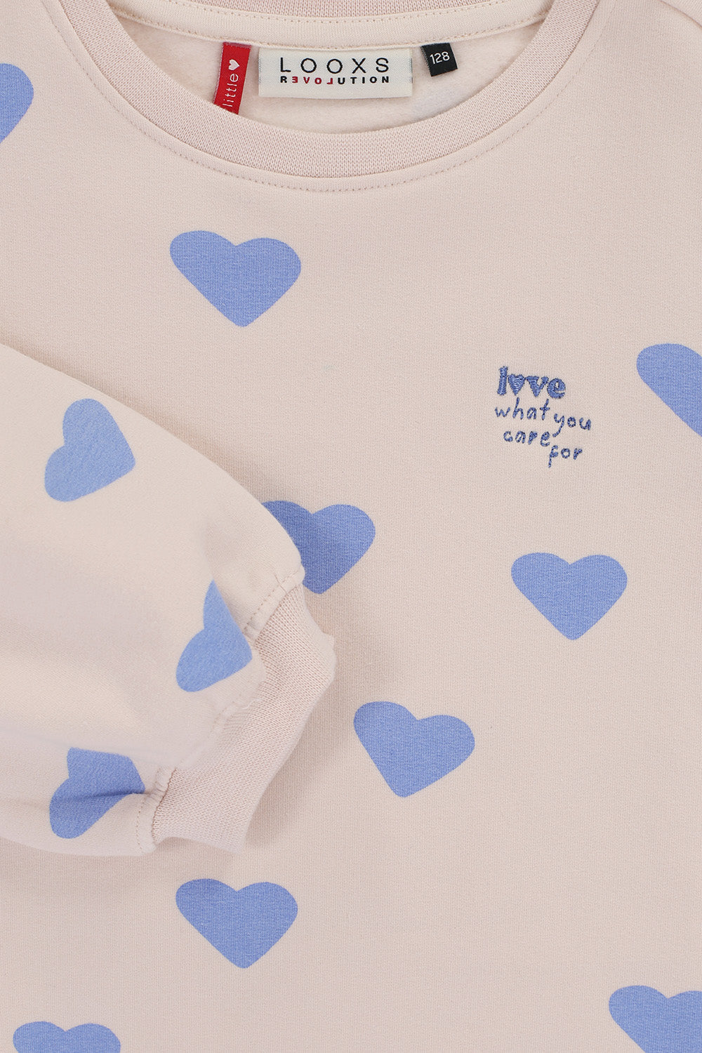 Meisjes Heart Printed Sweat van LOOXS Little in de kleur Milkshake in maat 128.