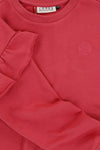 Meisjes Ruffle Sweater van LOOXS Little in de kleur PUNCH in maat 128.