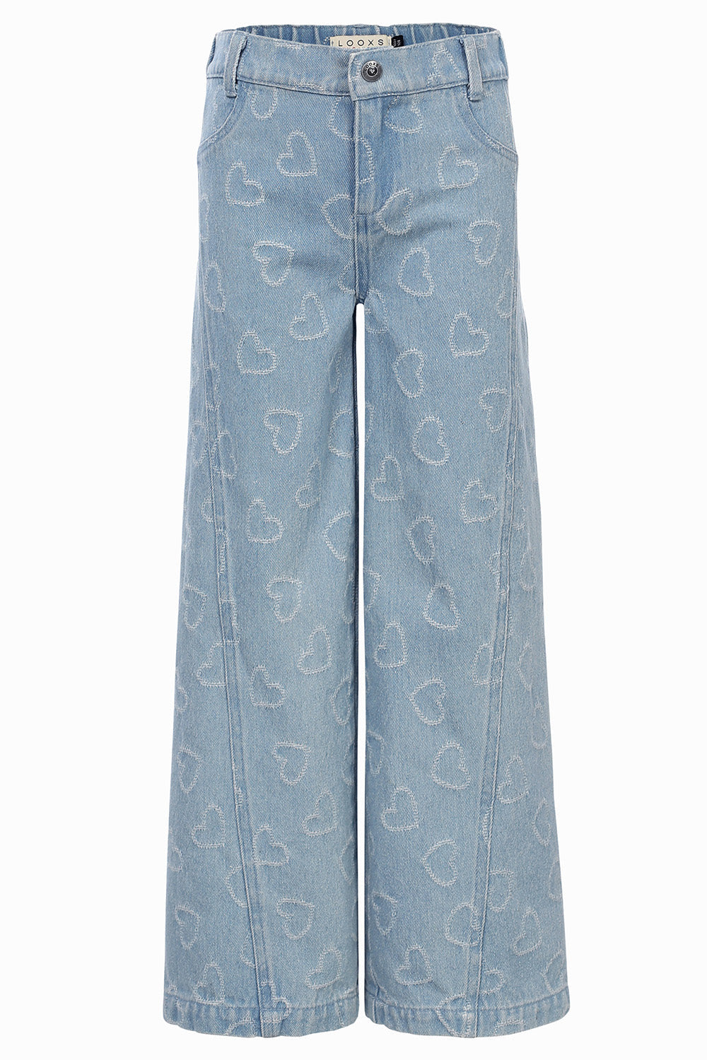 Meisjes Bleached Denim Pants van LOOXS Little in de kleur BLEACHBLUE in maat 128.