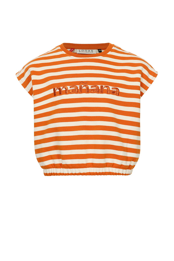 LOOXS Little Striped Short Sleeve Sweat Top