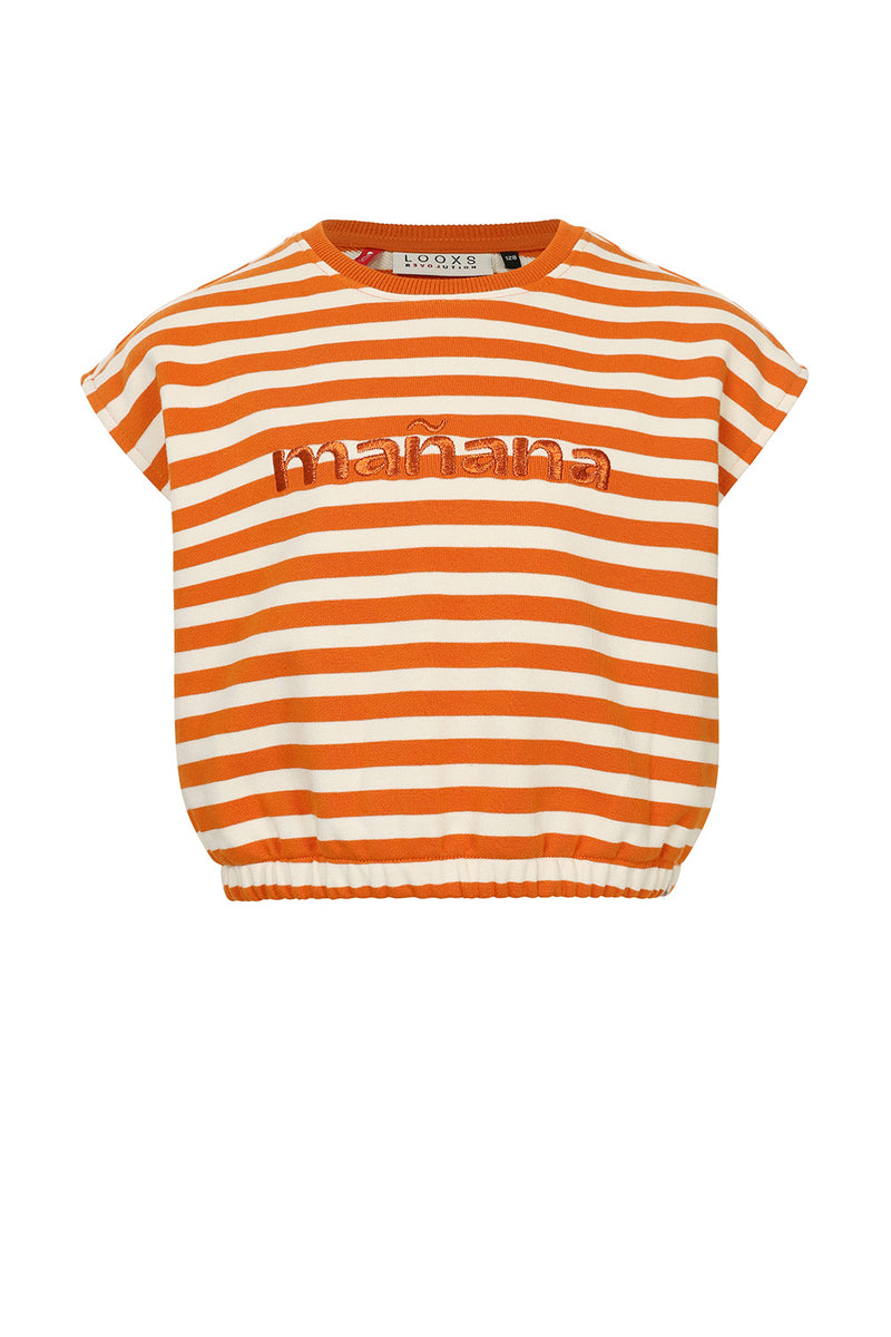 LOOXS Little Striped Short Sleeve Sweat Top