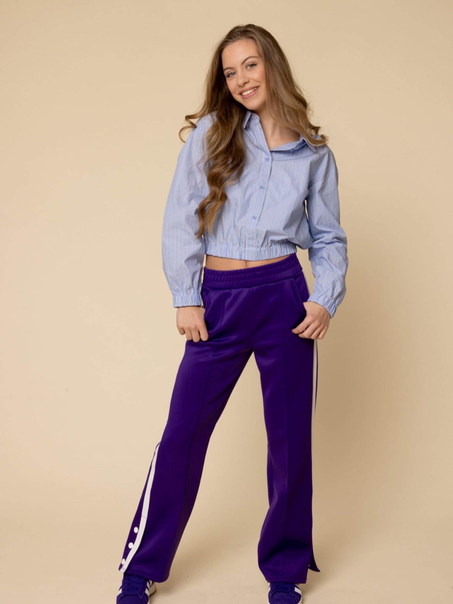 Meisjes Stripe Blouse van LOOXS 10Sixteen in de kleur Blue sky in maat 176.