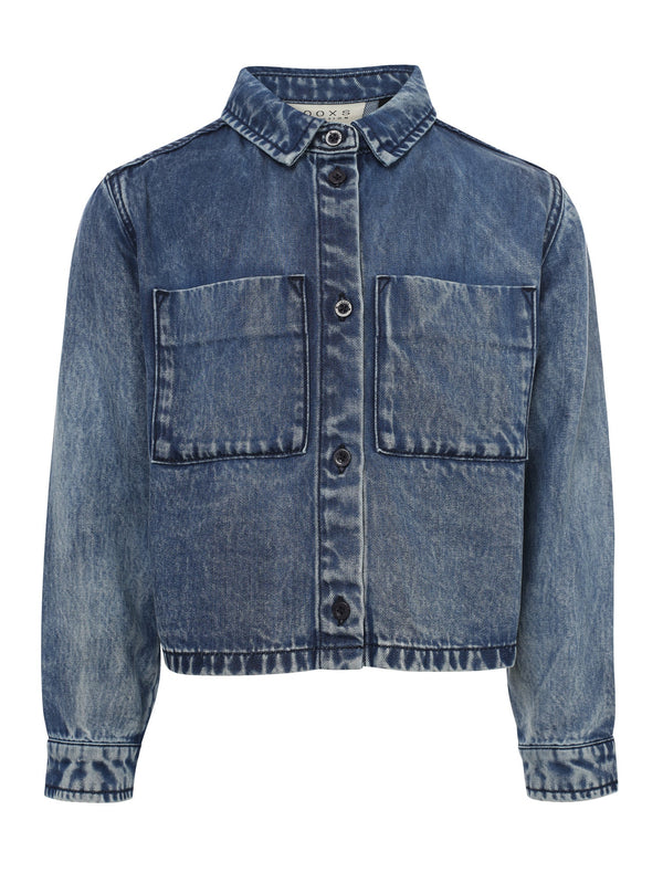 Meisjes Denim Blouse van LOOXS 10Sixteen in de kleur Jeans Blue in maat 176.