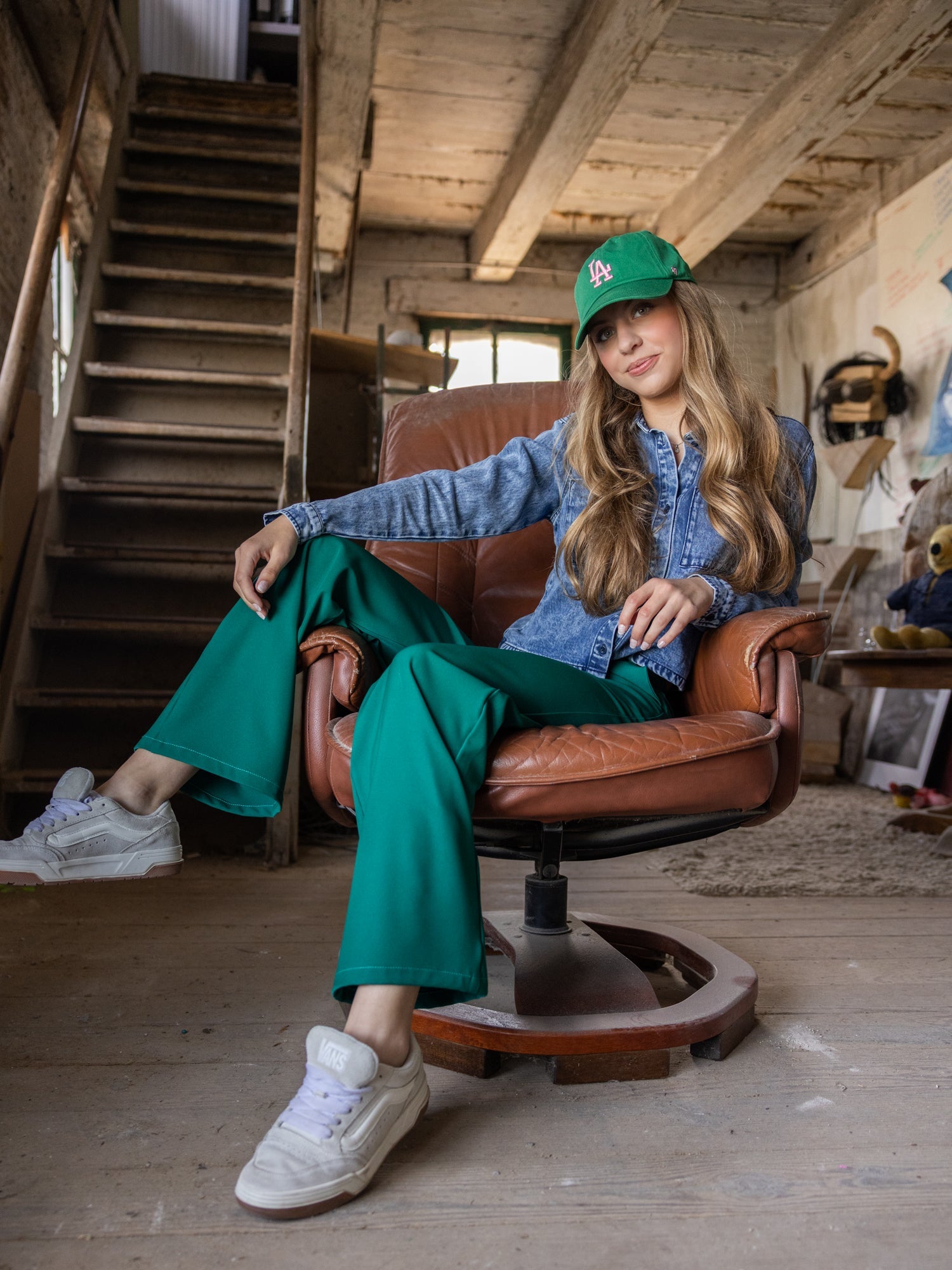 Meisjes Denim Blouse van LOOXS 10Sixteen in de kleur Jeans Blue in maat 176.