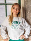 Meisjes Sweater van LOOXS 10Sixteen in de kleur Snow melee in maat 176.
