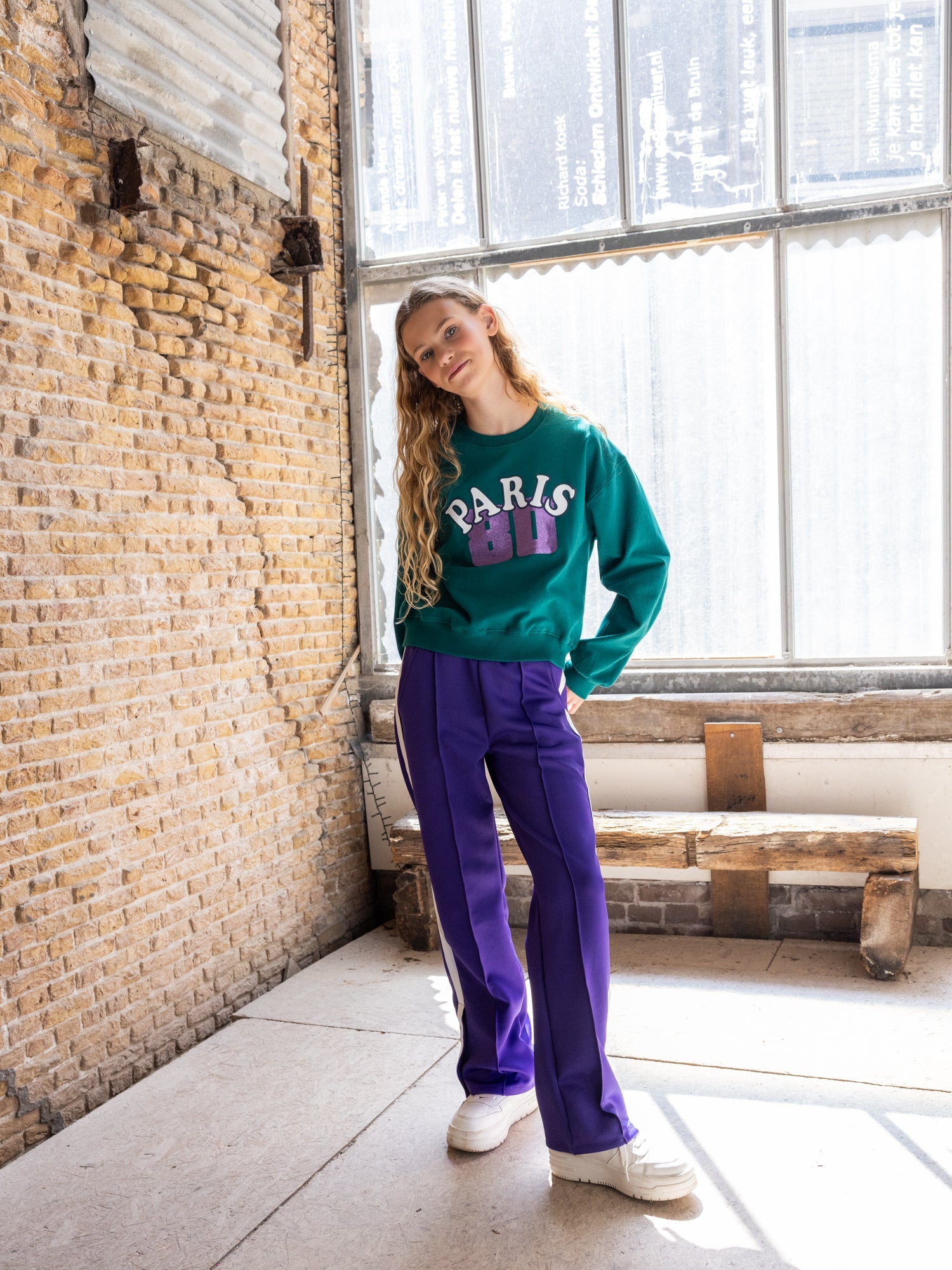 Meisjes Sweater van LOOXS 10Sixteen in de kleur Clover green in maat 176.