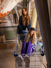 Meisjes Sporty Shiny Pants van LOOXS 10Sixteen in de kleur Violet in maat 170-176.